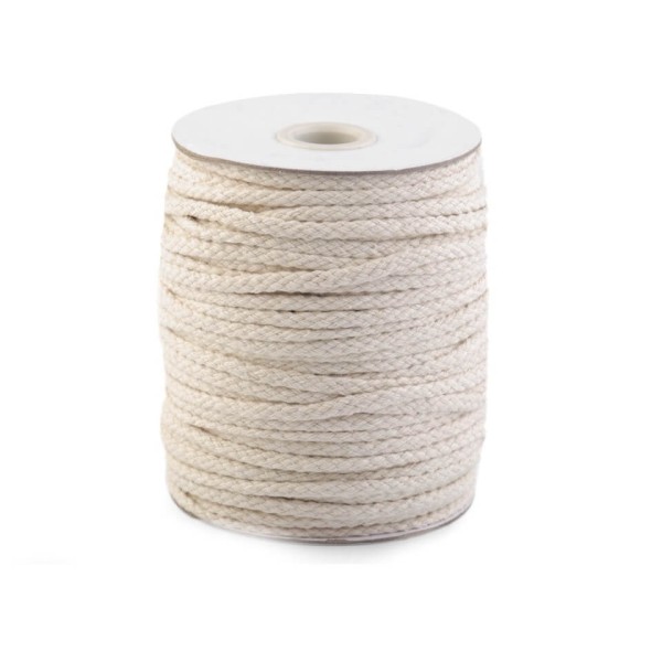 Cotton wick, cord, diameter 4 mm, 1 meter